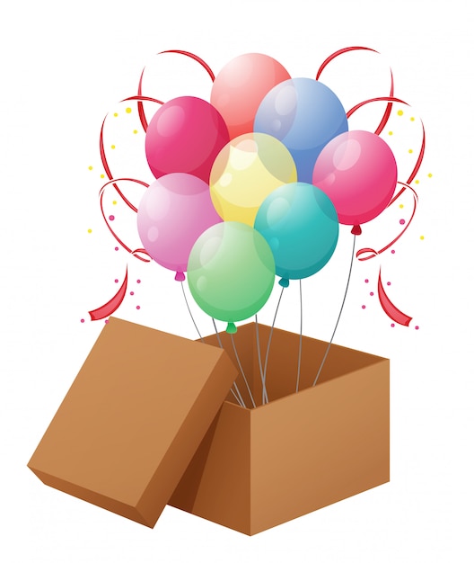 Free vector balloons in the box