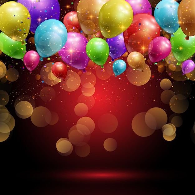 Balloons and confetti background 