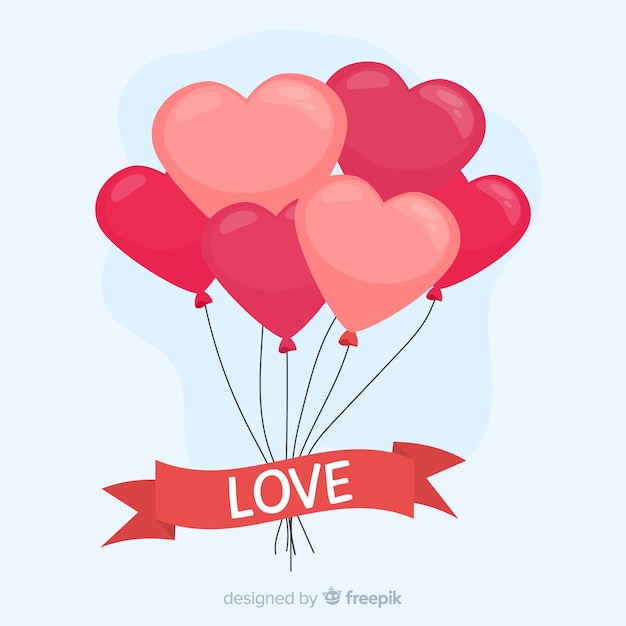 Free vector balloons heart background