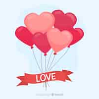 Free vector balloons heart background