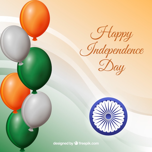 Vettore gratuito palloncini e celebrazione dell'indipendenza indiana