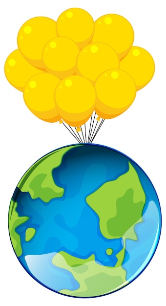 Free Vector balloons lifting the earth illustration
