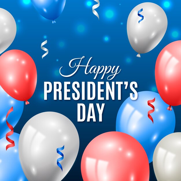 Balloons and ribbons for president's day