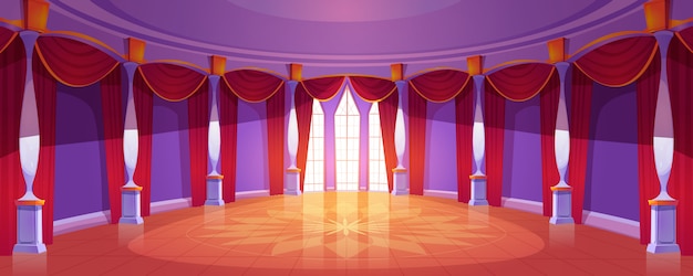 Free vector ballroom interior in medieval royal castle