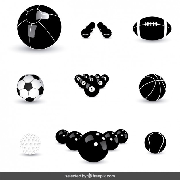 Бесплатное векторное изображение Коллекция икон мячи