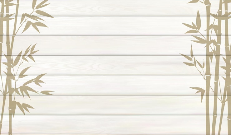 Free Vector bamboo background for your design tropical leaves on wooden background with empty space