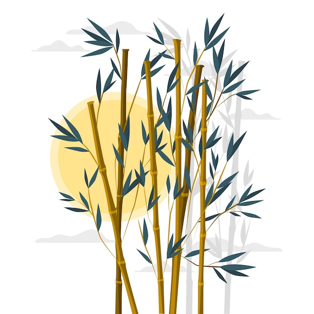 Free vector bamboo tree concept illustration