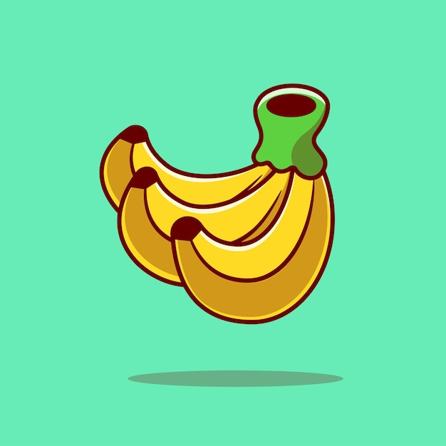 Vettore gratuito illustrazione dell'icona di vettore del fumetto della banana. concetto dell'icona della natura della frutta isolato vettore premium. stile cartone animato piatto