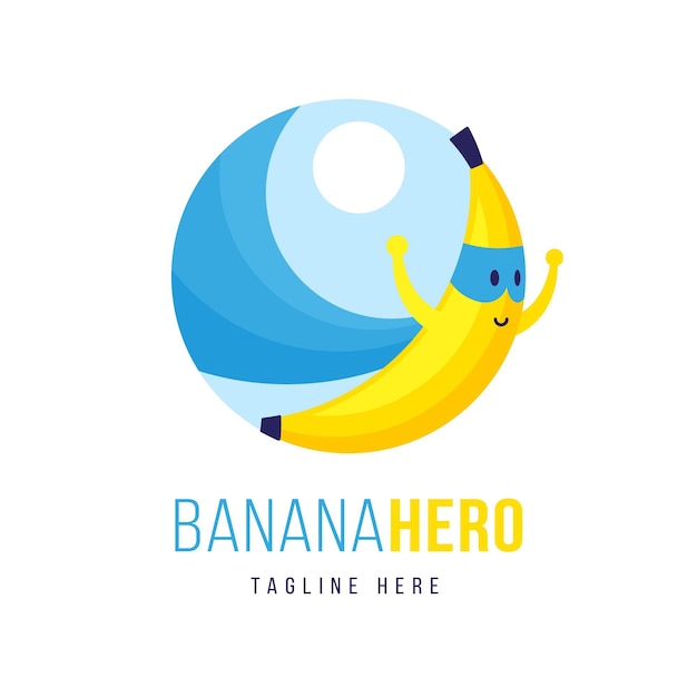 Vettore gratuito modello di logo del personaggio di banana