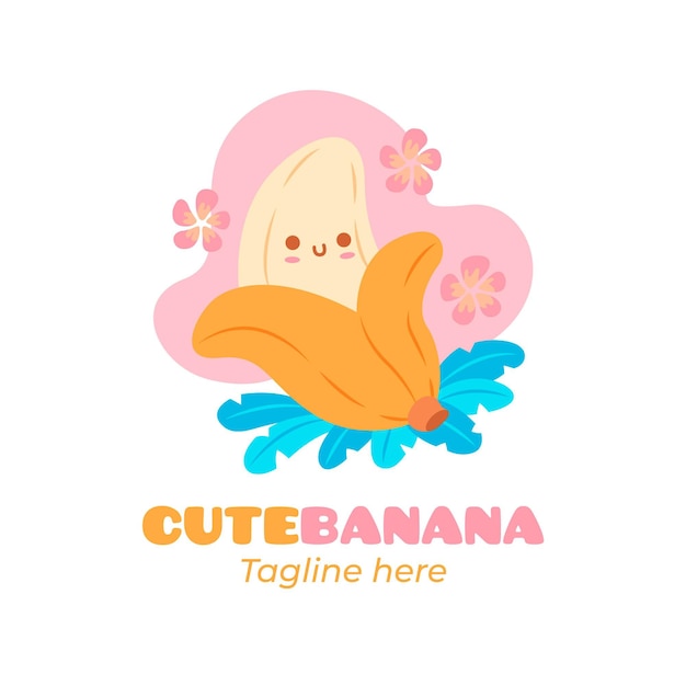 Free vector banana character logo template