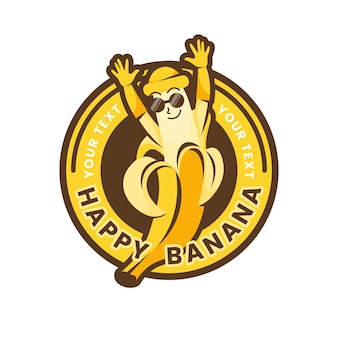 Banana character logo template