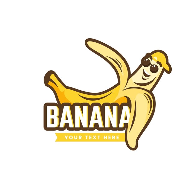 Banana character logo template