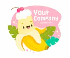 Free vector banana character logo template