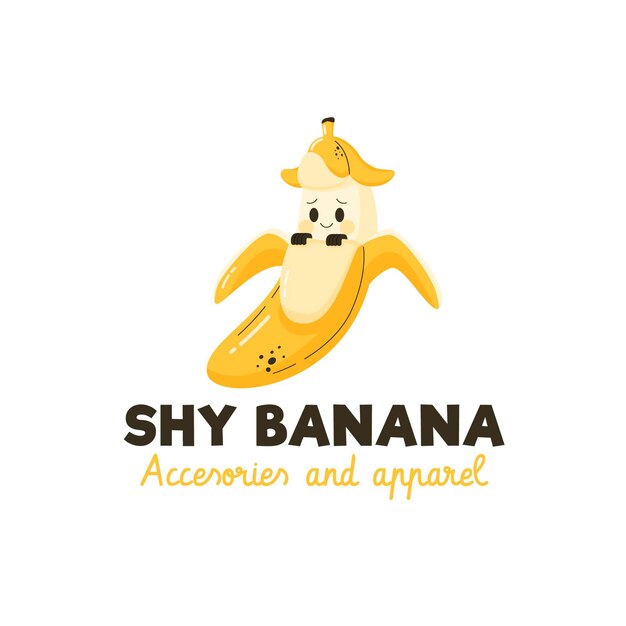 Banana character logo template