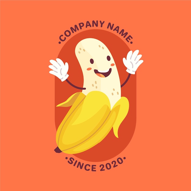 Free vector banana character logo