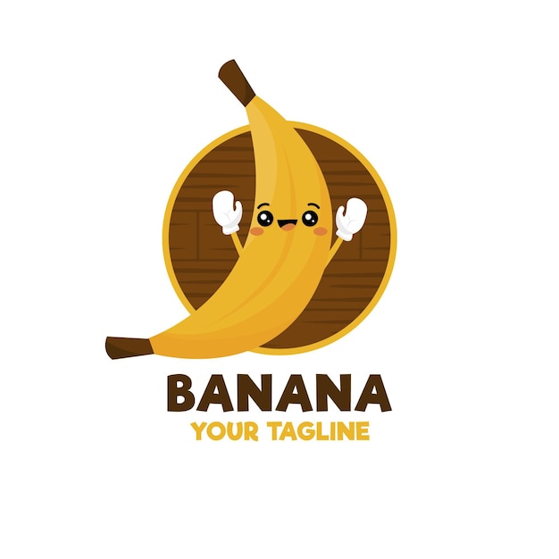 Бесплатное векторное изображение Банан персонаж логотип