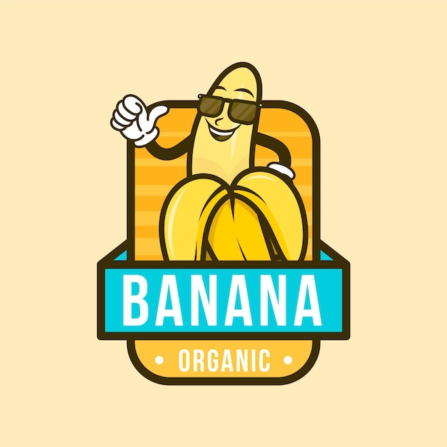 Free vector banana character logo