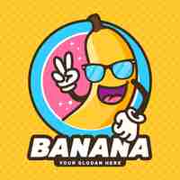 Vettore gratuito logo del personaggio di banana