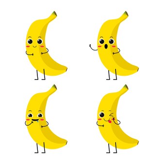 バナナかわいいキャラクター プレミアムベクター バナナかわいいキャラクター プレミアムベクター