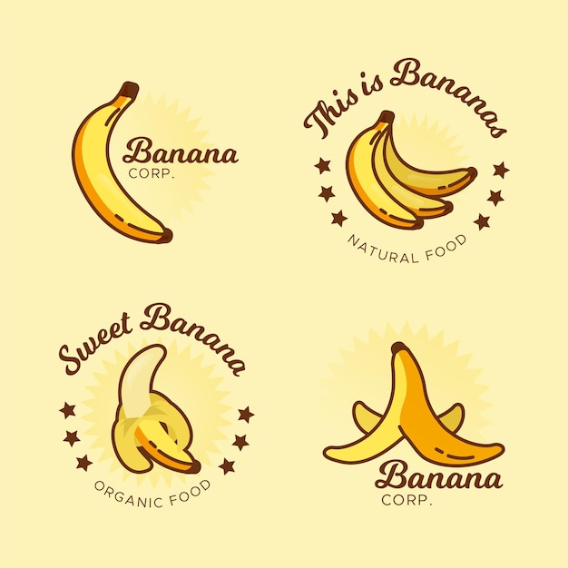 Modello di raccolta logo banana