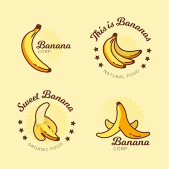 Шаблон коллекции логотипов бананов
