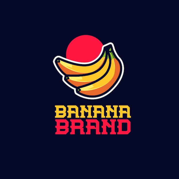 Modello di logo mascotte banana