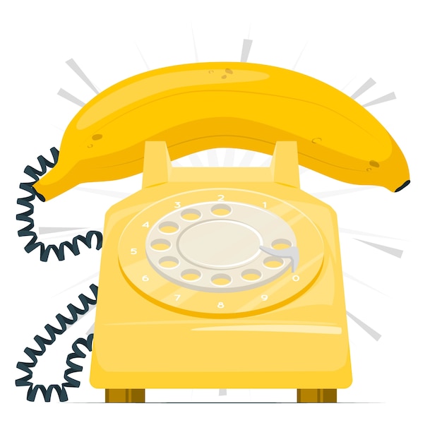 Free vector banana phone concept illustration