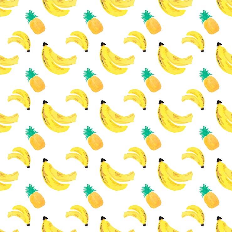 Free Vector banana and pineapple background