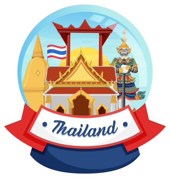 Free vector bangkok thailand landmark logo banner