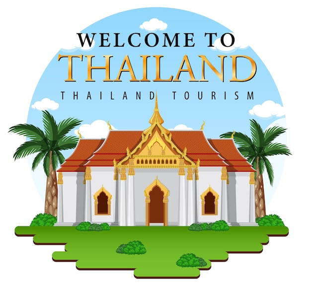 Бангкок таиланд ориентир логотип баннер