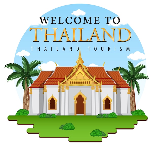 Bangkok thailand landmark logo banner