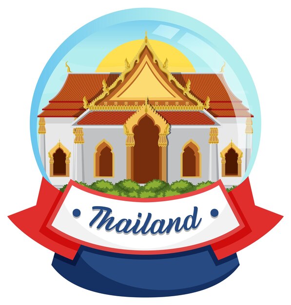 Bangkok Thailand Landmark Logo Banner