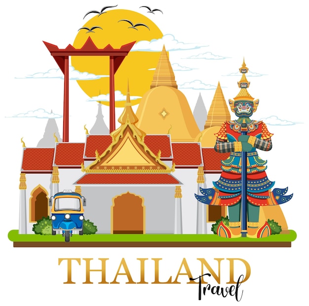 Bangkok thailand landmark logo banner