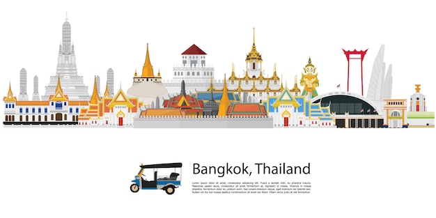 Bangkok in thailand and landmarks and travel place