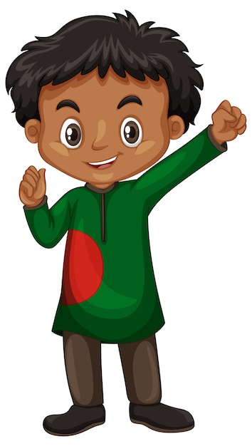 Free vector bangladesh boy in costume