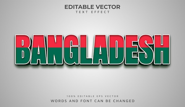 Bangladesh editable vector text effect