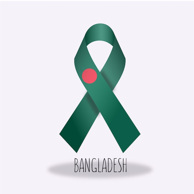 Bangladesh flag ribbon design