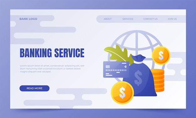 銀行と金融のランディング ページ テンプレート