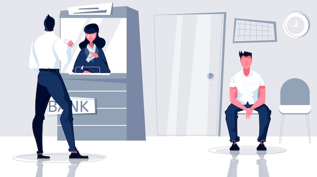 Bank cashier illustration