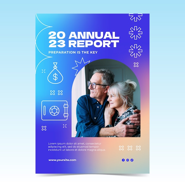 Free vector bank and finance annual report template