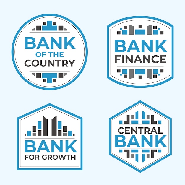 Free vector bank and finance labels collection