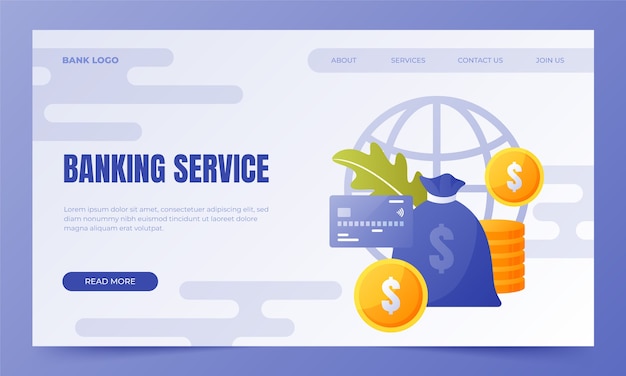 Bank and finance landing page template