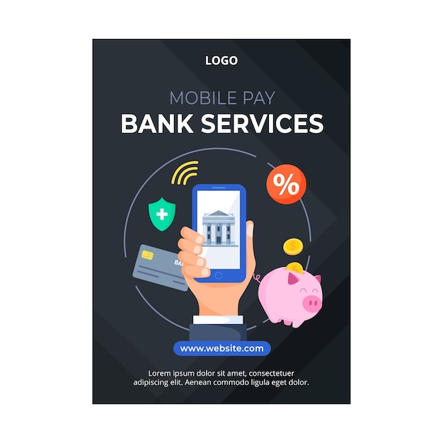 Bank and finance vertical poster template