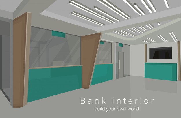 концепция дизайна интерьера банка