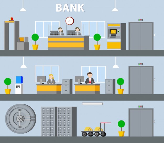 Банковские внутренние горизонтальные баннеры