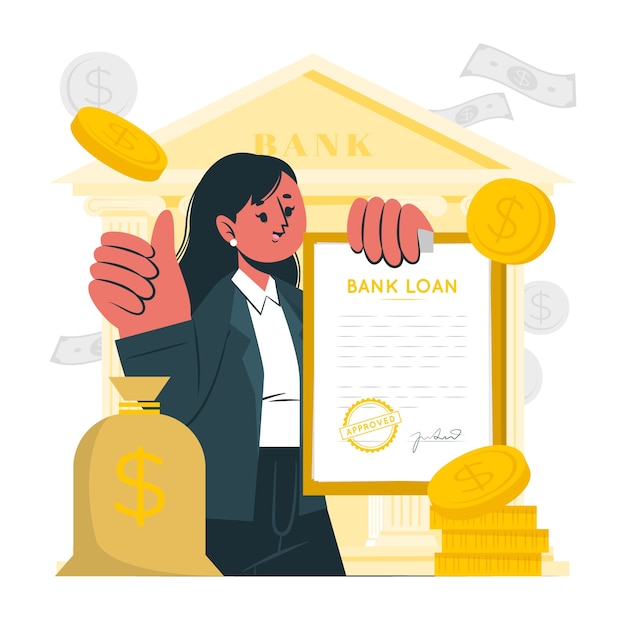Free vector bank loan concept illustration