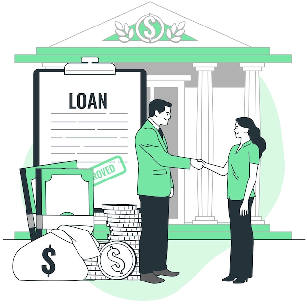 Free vector bank loan concept illustration