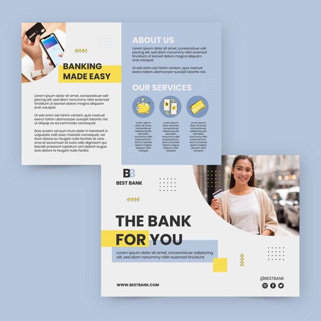 Bank service concept brochure template