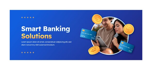 Bank service concept facebook cover template