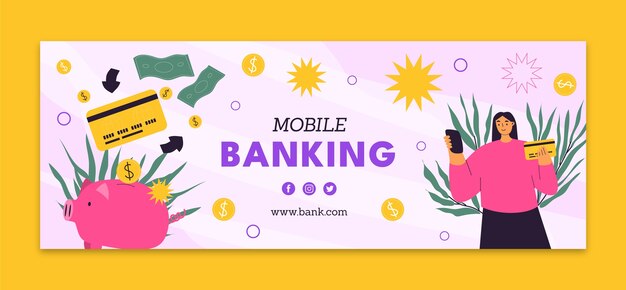 Bank service concept facebook cover template